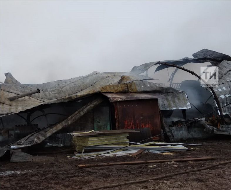 Огонь уничтожил металлический ангар, грузовик «ЗИЛ» и 20 автомобильных покрышек