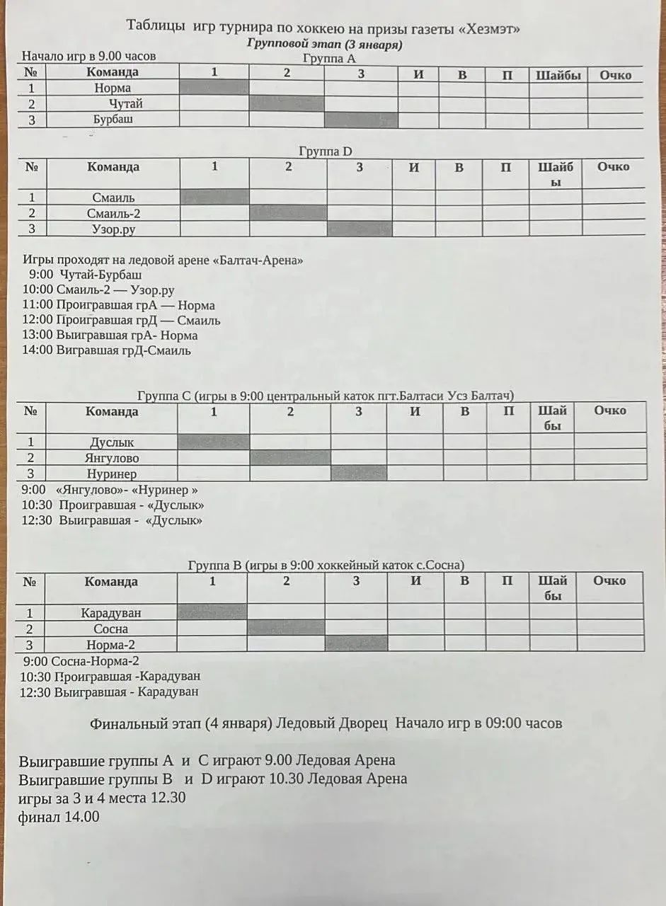 Бүген «Хезмәт» призына хоккей ярышлары башланды