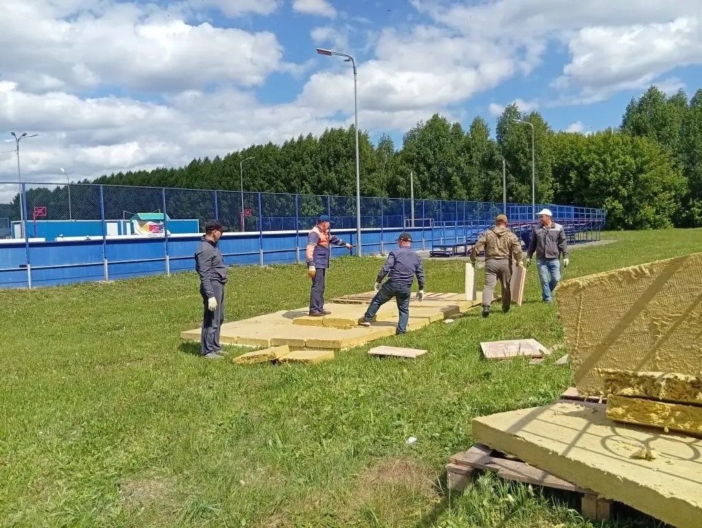 «Балтач» универсаль спорт залында күләмле төзекләндерү эшләре бара