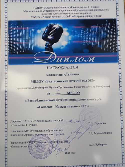 Балтачның 2нче номерлы балалар бакчасы кызлары Арчадан җиңү белән кайтты (фото)