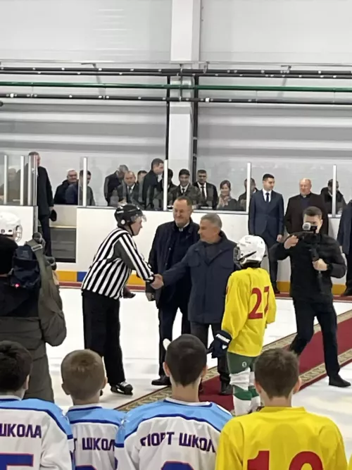 Татарстан Республикасы Рәисе эшлекле сәфәре вакытында «Балтач Арена» боз сараенда булды