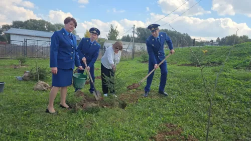 Балтач районы прокуратурасы хезмәткәрләре эш бинасы территориясенә агачлар утырттылар