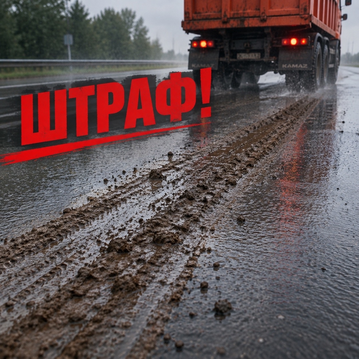 За вывоз глины на дорогу предусмотрен штраф