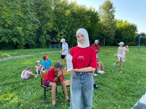 «Романтик» палаткалы лагерендә «Гигант шашкалары» уены узды