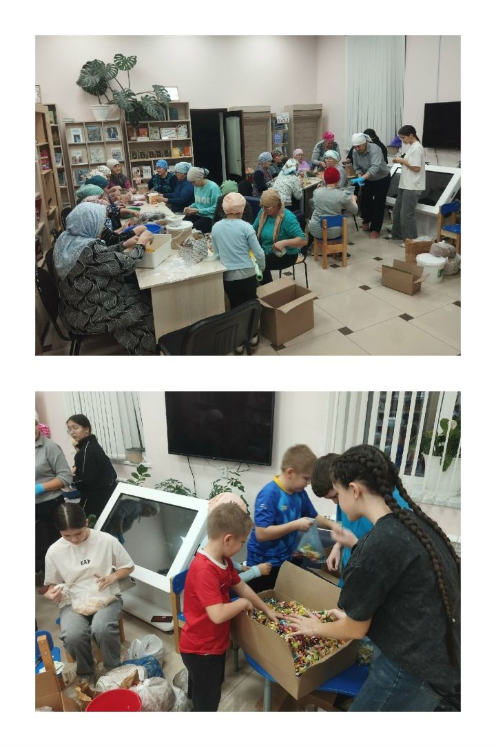 Смәелдә гуманитар ярдәм туплау эшенә балалар, яшьләр дә кушылган